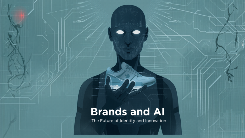 AI humanoid figure holding a product, representing how brands visibility in AI search and recommended through AI search visibility — Feed and Find Digital